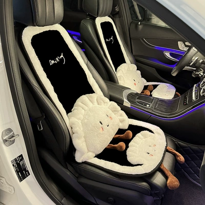 Cushion, Cute and Good-Looking Autumn | Waist support - plush-dumpling-front-seat-cushion-2-backrest-2-lumbar-support-2