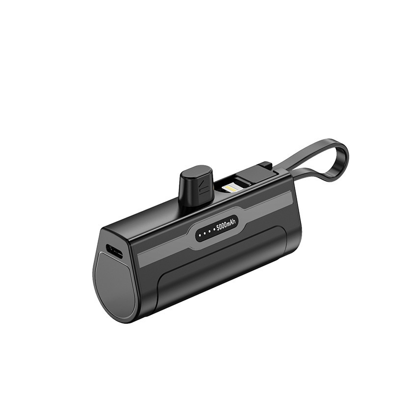 クロスボーダーミニカプセルパワーバンクにはケーブルが付属しています 5000 mAh ポータブルギフトロゴプリントポケットパワーバンク|undefined