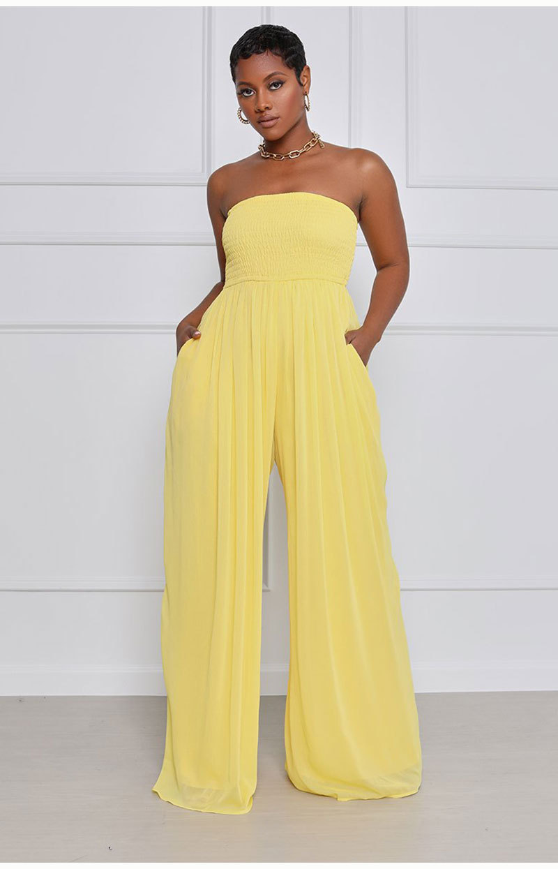 Wide-Leg Chiffon High-Waist Jumpsuit NSXHX76760