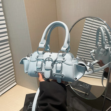 辣妹风时尚手提包包女2025新款洋气纯色机车包质感流行斜跨女包潮