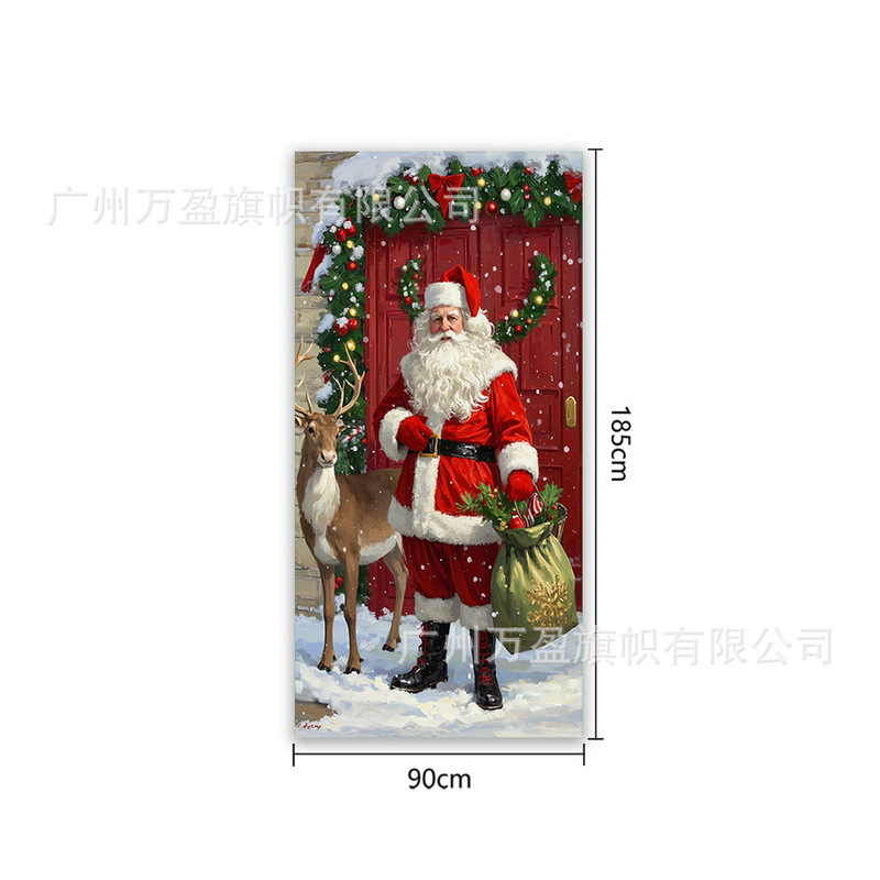 Amazon クロスボーダー新製品クリスマスドアカーテンフラグ屋外写真撮影クリスマスパーティーエルフお祝い装飾|undefined