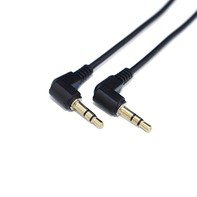 3.5mm audio cable with gold-plated double bend connector for computer speakers, headphones, and car AUX connector, pure copper audio cable