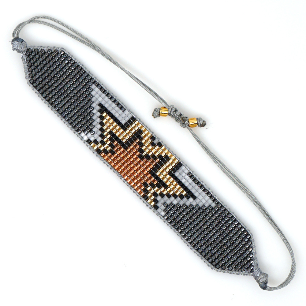 Ins Europe And America Cross Border Personalized Ethnic Style Multi-layer Beaded Diamond-embedded Miyuki Bead Woven Geometric Bracelet Set display picture 2