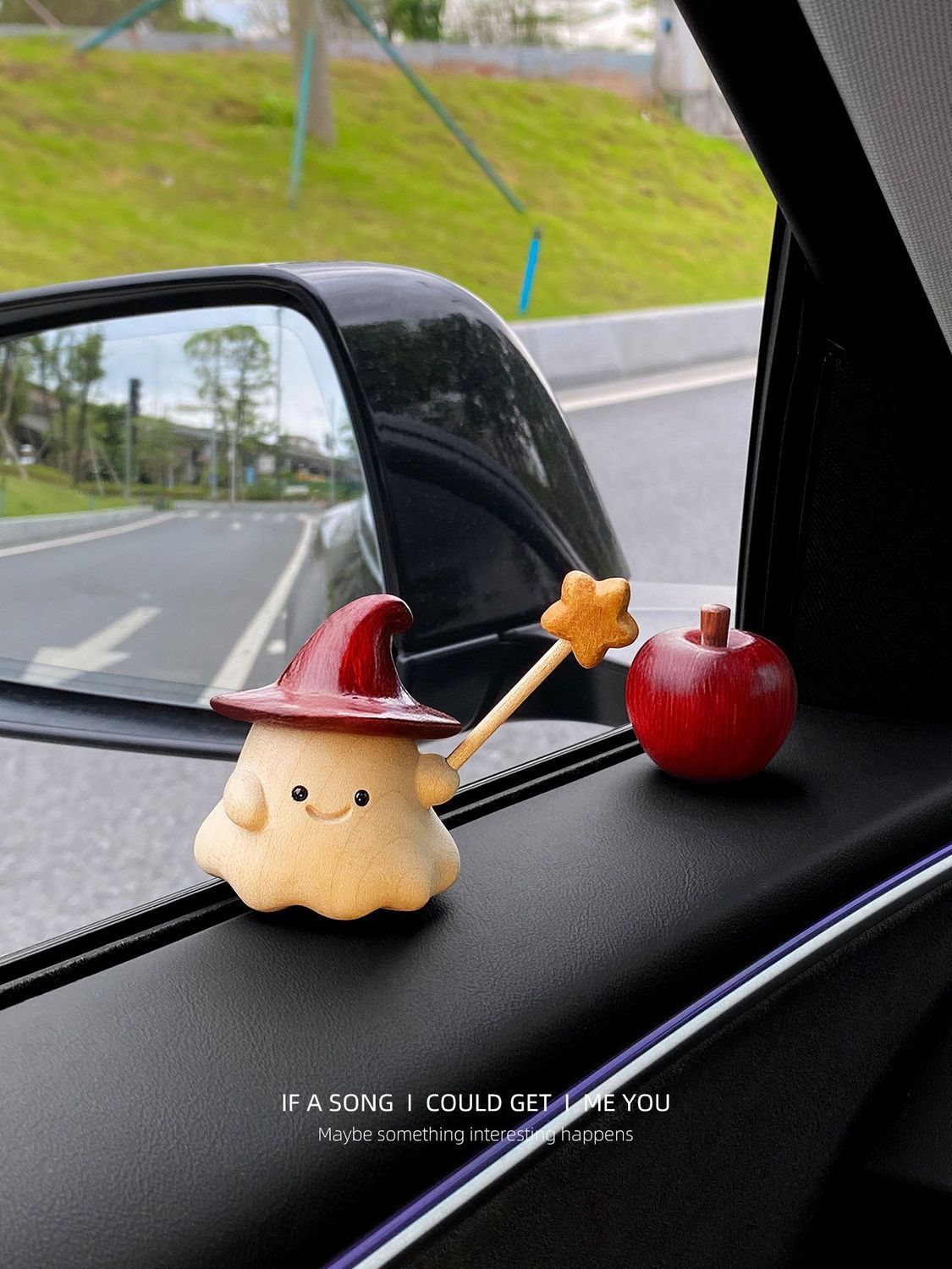 Car Ornament [Cast a Magic Spell for a Safe Journey] Screen Center Console Decorative Interior Accessory