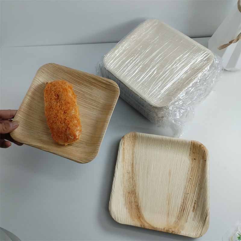 Palm Leaf Plates, Disposable Dinner Plates for Outdoor Camping, Parties, Barbecues, Biodegradable Tableware, Environmentally Friendly, Natural and Portable