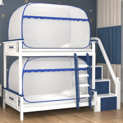 Wholesale Mongolian Yurt Mosquito Net Dormitory Single 0.9m Mother and Son Bed Double Layer High-Low Iron Frame Solid Wood Bed Up and Down