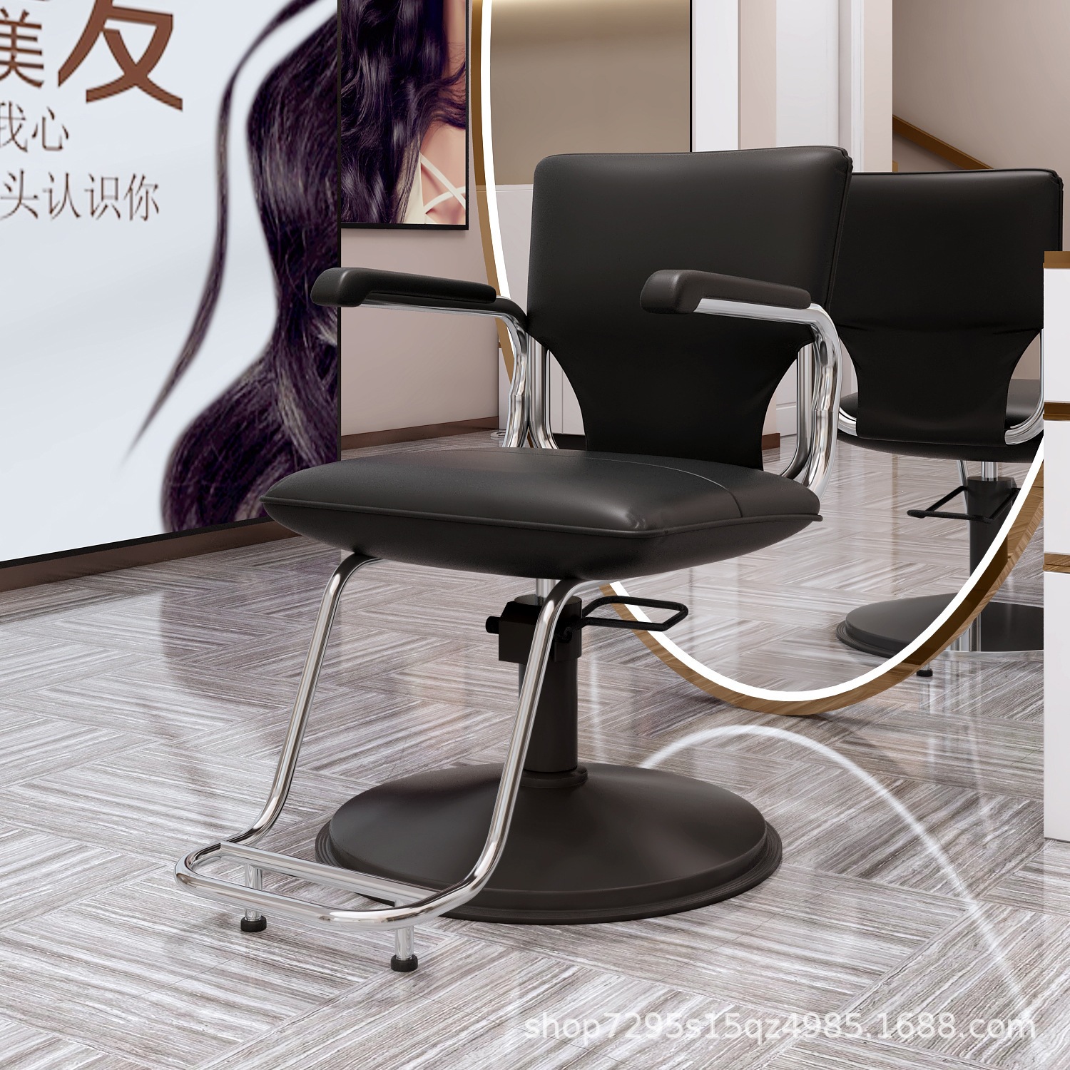 Fábrica directa de salón de peluquería silla de peluquería silla de peluquería red tienda de marea roja acero inoxidable image 8