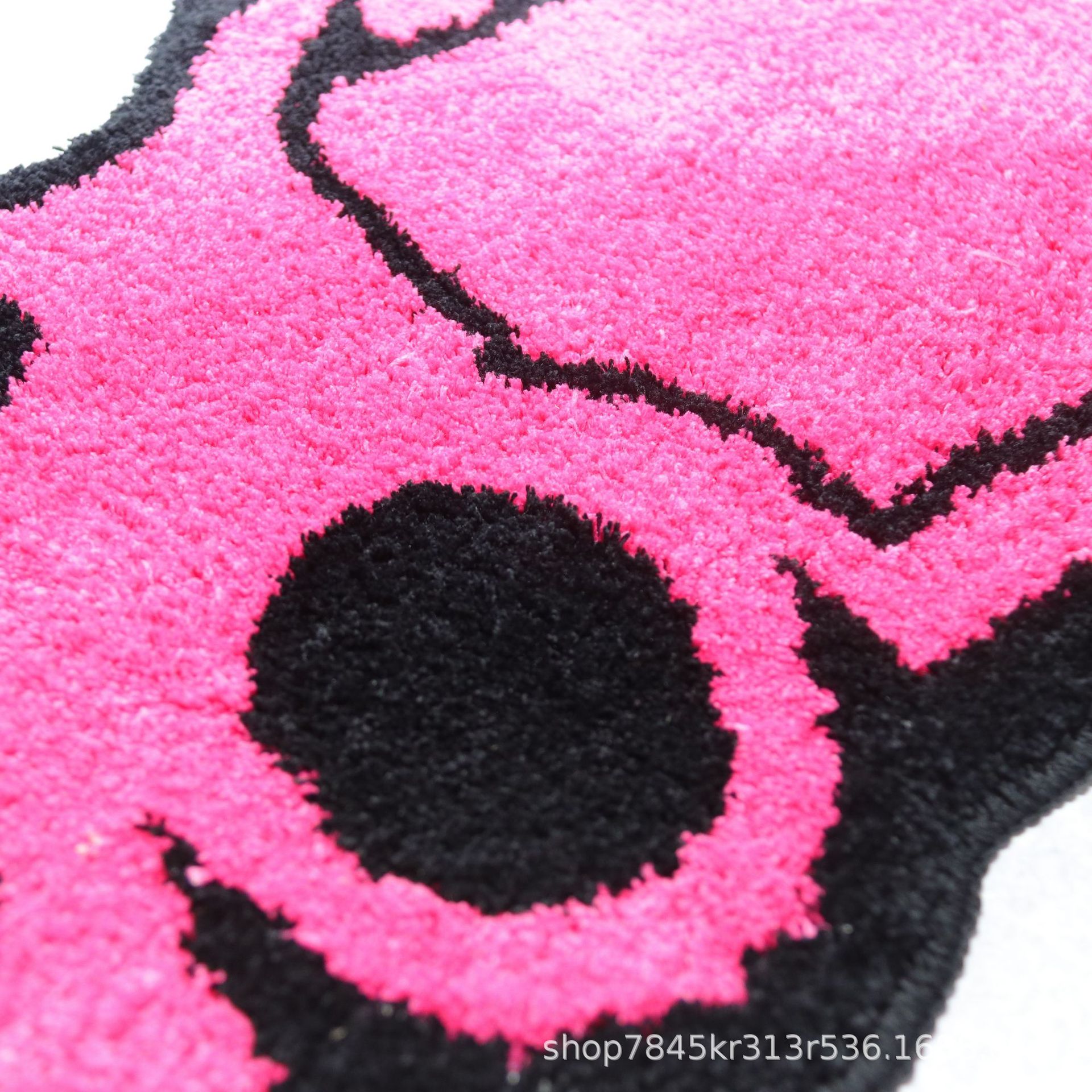 Big Mouth Monkey Children's Car Floor Mat Non-Slip Carpet Polyester Fiber Woven Cartoon Car Deep Pink