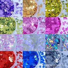 耐溶彩色蝴蝶亮片 美甲闪粉 金葱粉 蝴蝶结兔子头不规则亮片供应