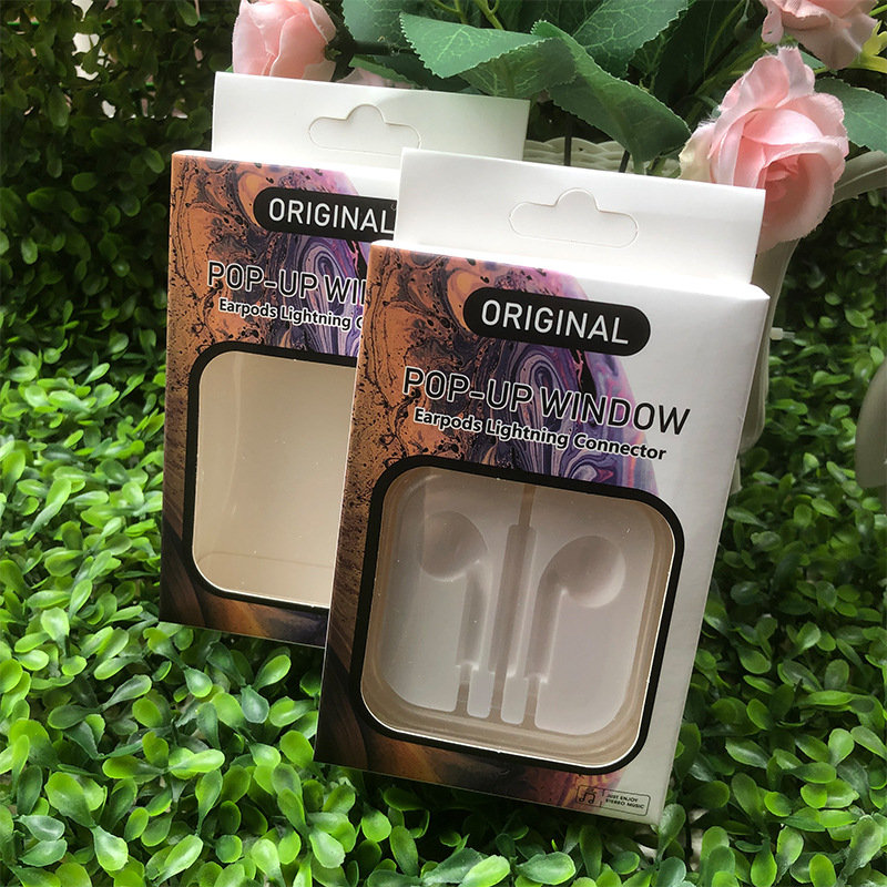 适用于苹果线控蓝牙弹窗耳机可通话i7i8入耳式有线耳机中性包装盒