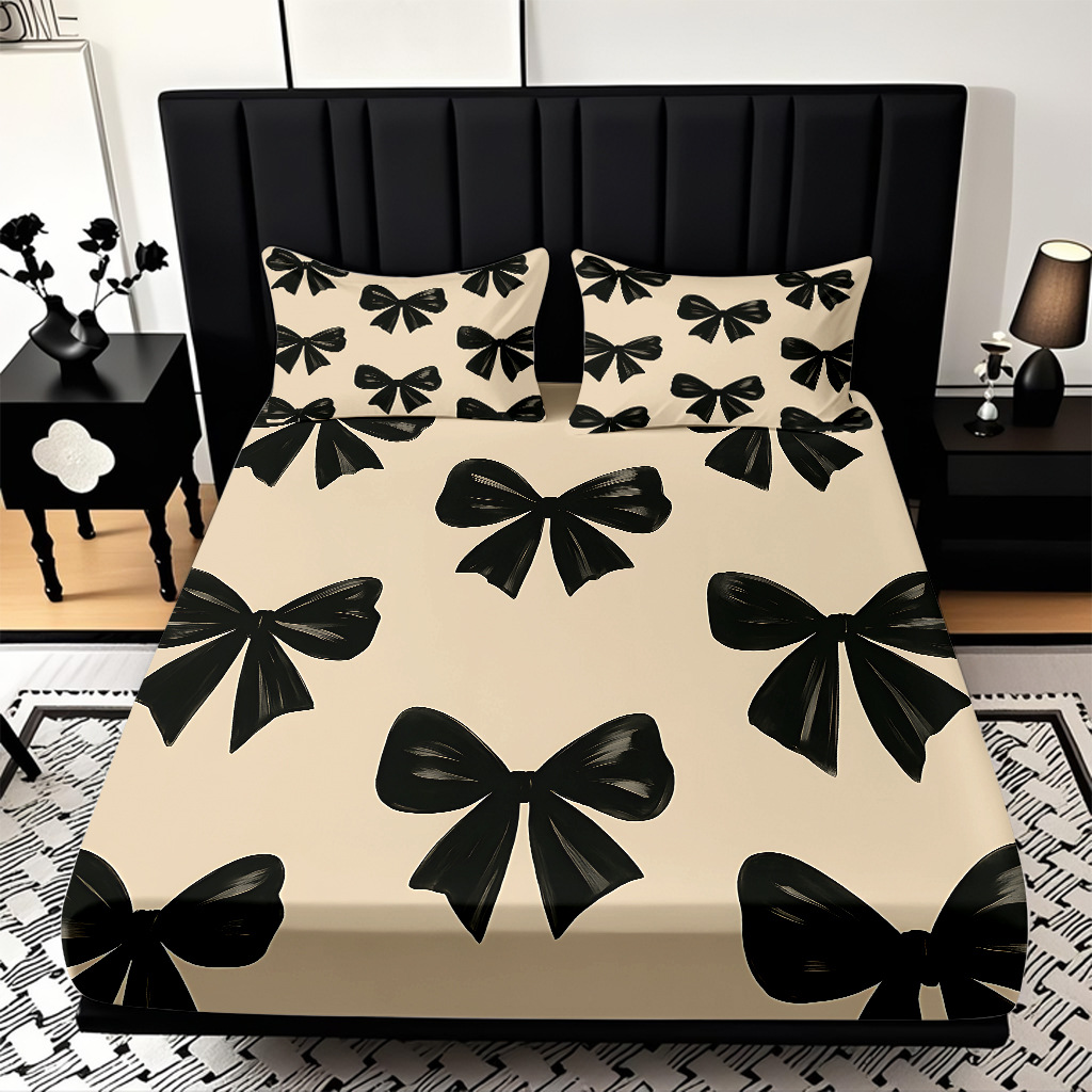 TEMU / JIT abrasión cama caseta serie de arco multicolor impresión digital 3D ropa de cama para dibujar se puede ajustar