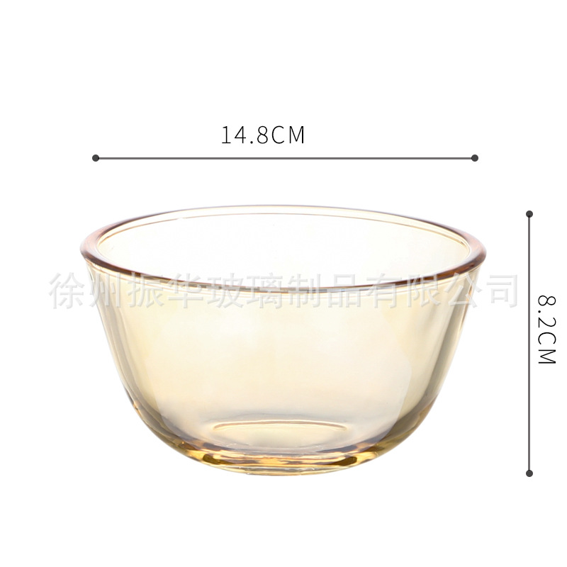 Nueva ensaladera de vidrio dorado hogar tazón para hornear horno de microondas resistente a altas temperaturas especial transparente y cuenca sopa