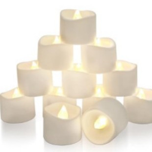 Led Digital Small Tea Candle Glossy Yellow Flash 6H Timed Wedding Hotel Halloween Decorations Artificial Candle Light