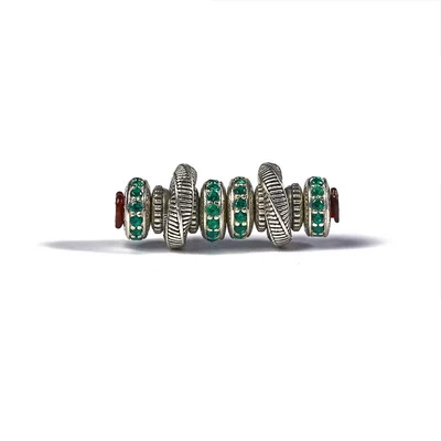Zərgərlik ara hissələri Inlaid Dark Night Universal Shaft - green-diamond