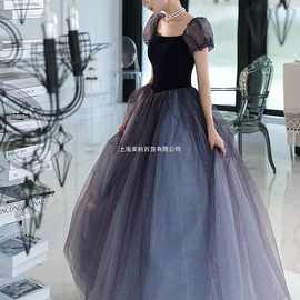 业典礼主持人穿的裙子晚礼服学生成人礼十八岁初高中生裙子跨境