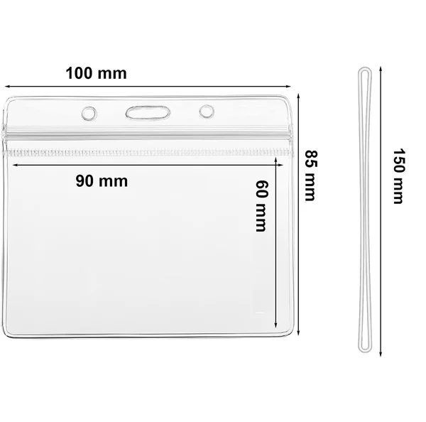 Clear luggage tag bag label holder horizontal resealable zipper ID card badge holder with luggage tag