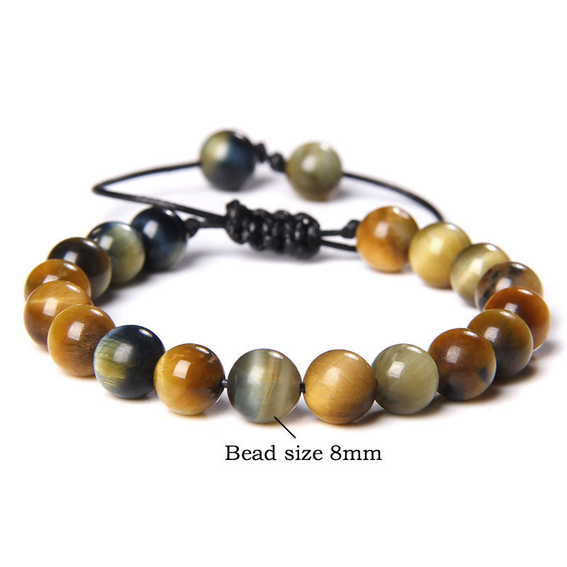 11g Weight Bracelets Classification 1 Piece Quantity Daily Occasion Tiger Eye Material Gradient Color Pattern Unisex Gender Beaded Design Fashion Style 1 Piece Fashion Gradient Color Tiger Eye Beaded Bracelets 3