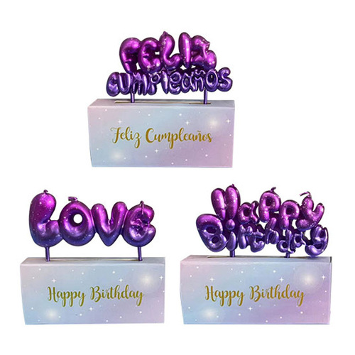 New Milky Way Starry Sky Birthday Candle Mermaid Color Niche Happy Cake Decoration Spanish Letter Candle