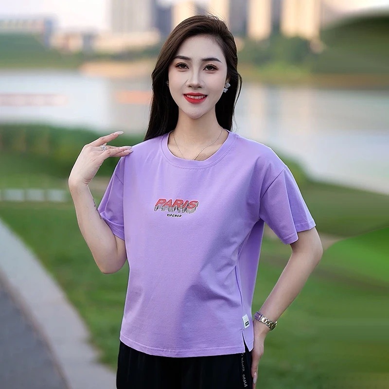 夏季短款短袖T恤女小个子高腰开叉半袖体恤衫女士洋气时尚上衣|undefined