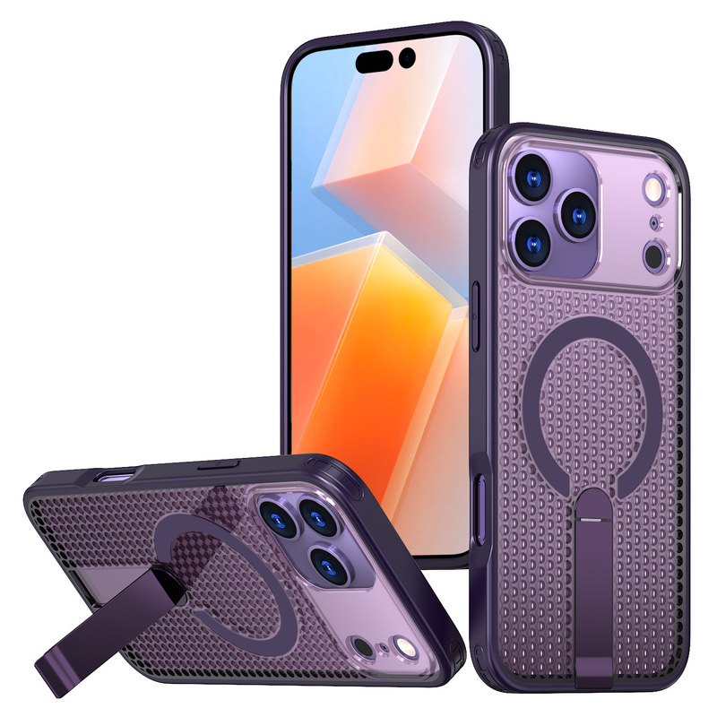 Apple 17ProMax ハニカム冷却磁気電話ケース金属ブラケット iPhone16 通気性保護カバーに適しています。|undefined