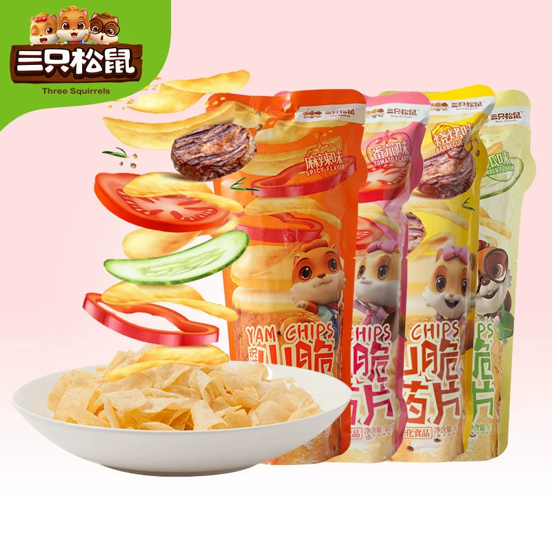 [Три белка ямс хрустящие чипсы 60 г] Тонкие хрустящие картофельные чипсы вкусные закуски