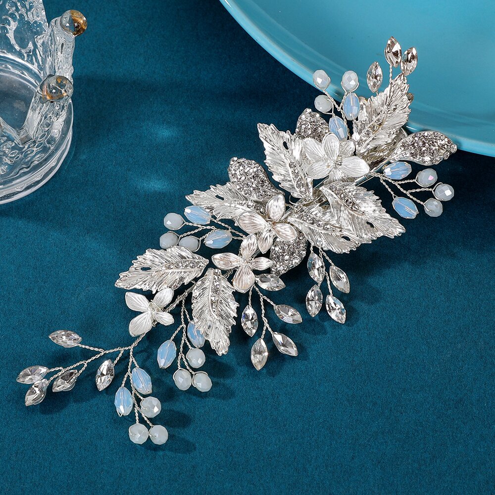 欧米の国境を越えた花嫁の髪飾り櫛タンパク質水晶髪飾り合金髪飾りヘアピン国境を越えた専用供給