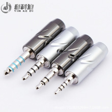 镀铑3.5mm立体耳机插头 2.5mm平衡3.5mm平衡 五级4.4平衡镀铑插头