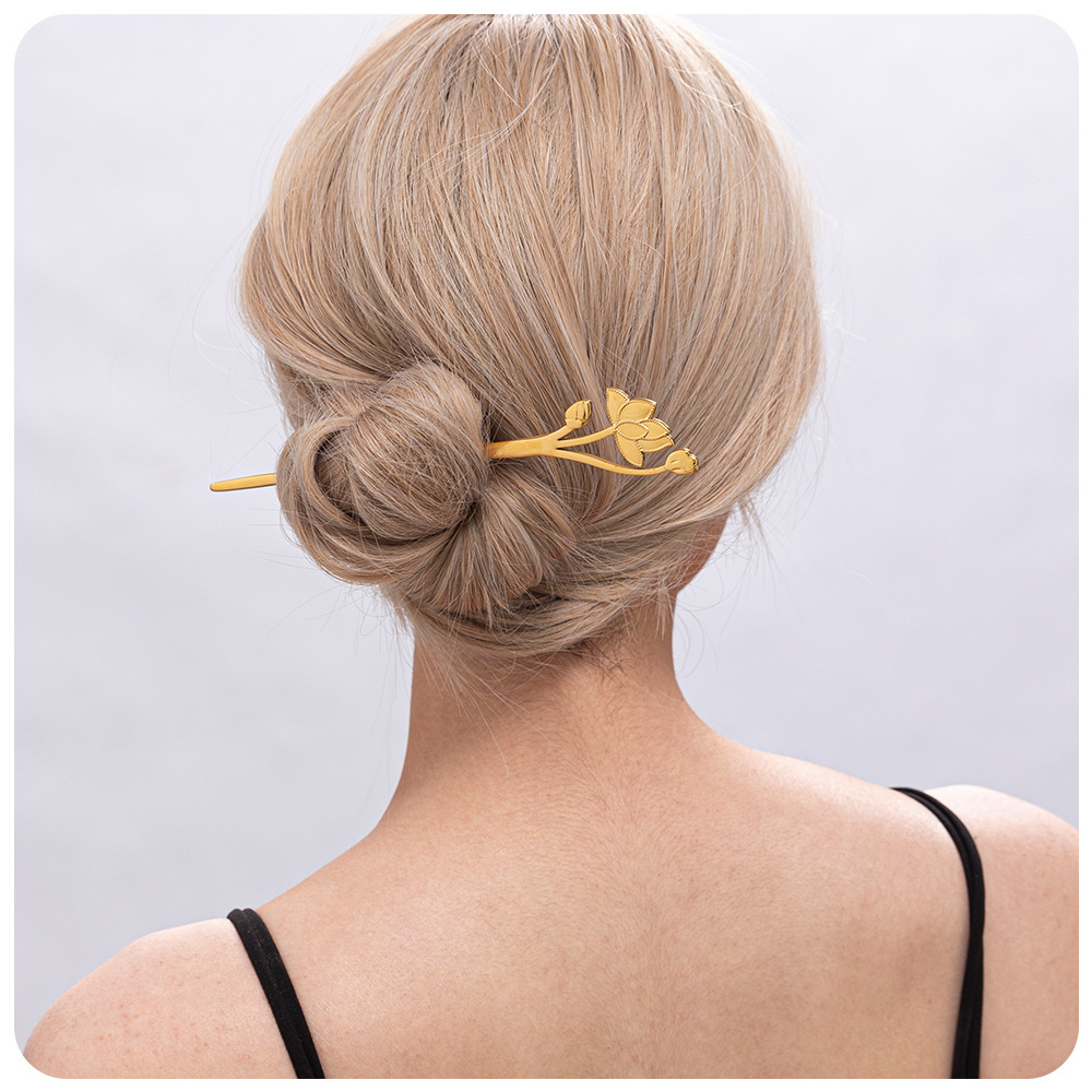 TENA loto transfronterizo de acero inoxidable tierno temperamento 18k oro titanio flores joyas transfronterizas joyas de venta caliente