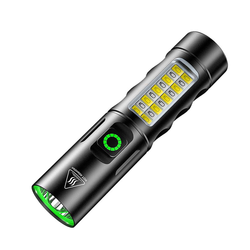 Nueva linterna láser blanca ultra brillante COB lámpara de trabajo telescópica zoom portátil de aleación de aluminio iluminación linterna mayorista