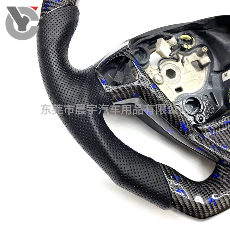 Подходит для Ford Fiesta MK67 Focus ST настоящее карбон волокна квадратное рулевое колесо золотое фольга подлинная кожа спортивная гоночная модель