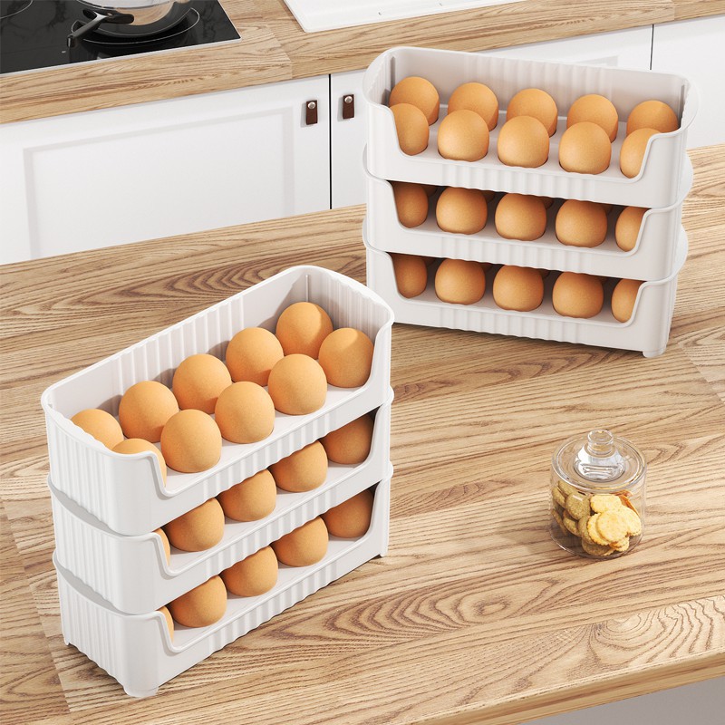 Organizador de Huevos para Refrigerador, Específico para Puerta Lateral, Multi-Nivel, para Cocina, Conservación de Huevos