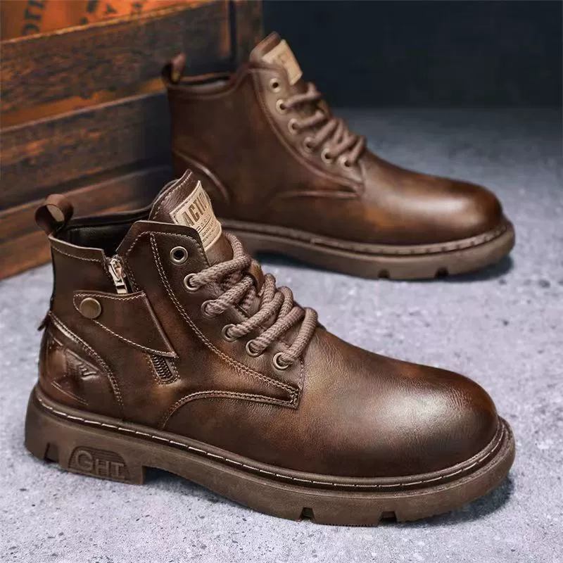 Martens 985 высокие ботинки, английский стиль, натуральная кожа, осень 2023, для досуга