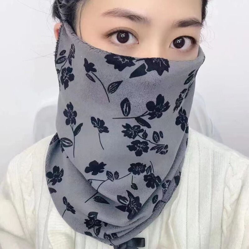 挂耳面罩男女全脸保暖防风护颈脖子一体围脖开车骑行面纱肩颈防寒|undefined