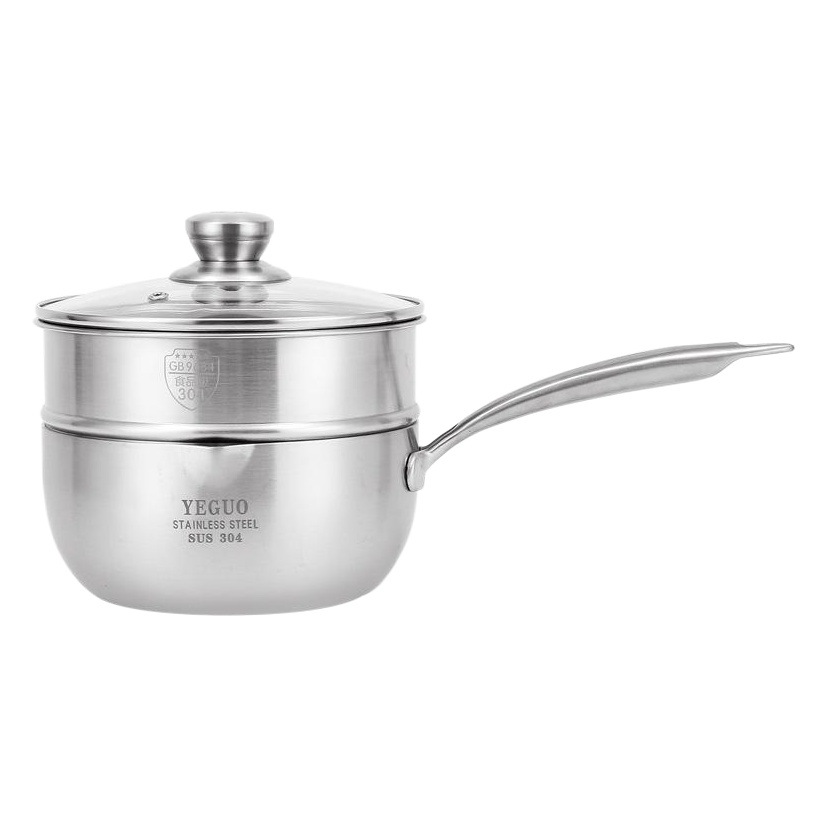 Regalo 304 de acero inoxidable olla de leche hogar de fideos instantáneos vapor japonés olla de sopa pequeña bebé suplemento de alimentos olla xueping olla caliente