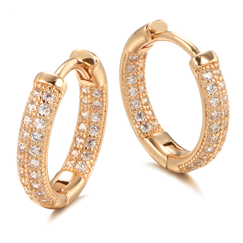 fashionable elegant shiny earrings with zircon