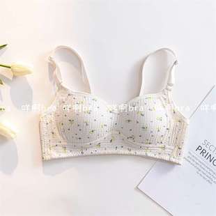 Small Douhua Underwear Female Girl Bra Sweet No Steel Ring Small Chest Gathering Big Chest Bra for Primary School Students