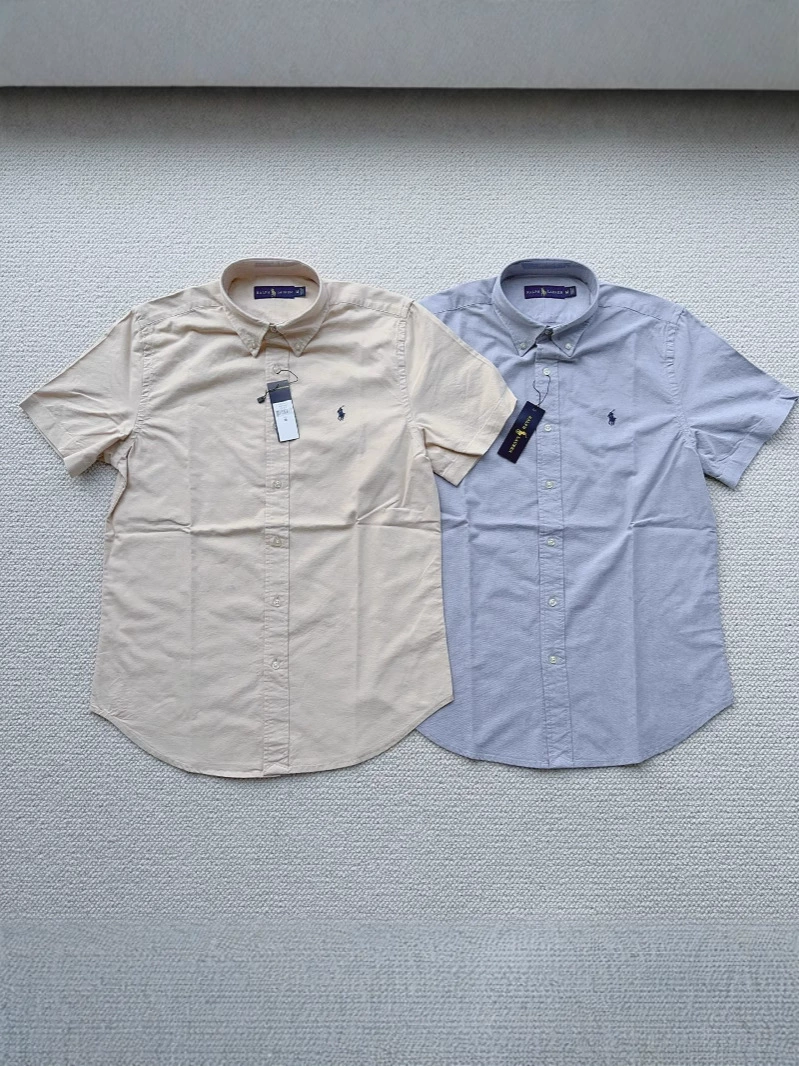 (Cross-border trading), quality summer solid shirt, high collar, with embroidery