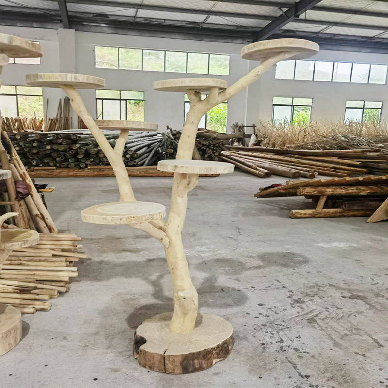 树干猫爬架实木猫架跳台一体猫窝家用原木猫树豪华别墅猫抓柱|undefined