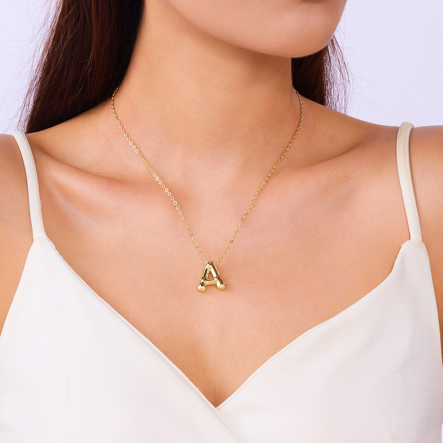 Collier avec pendentif lettre initiale style ballon original_voghion.com