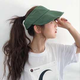 韩国ins风大热颜色好看草绿色空顶遮阳帽鸭舌帽棒球帽子女四季款