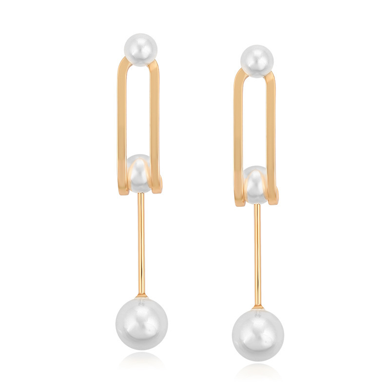Xuking joyería artificial perla pendientes nicho retro largo elegante rebordear pendientes de alta calidad joyería del oído al por mayor para las mujeres