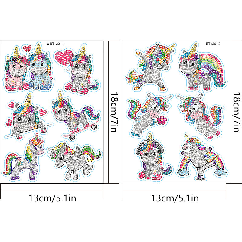 Arco Iris unicornio Panda diamante pintura pegatinas gratis DIY pintura pegatinas de pared niños hechos a mano pegatinas decorativas diamante redondo
