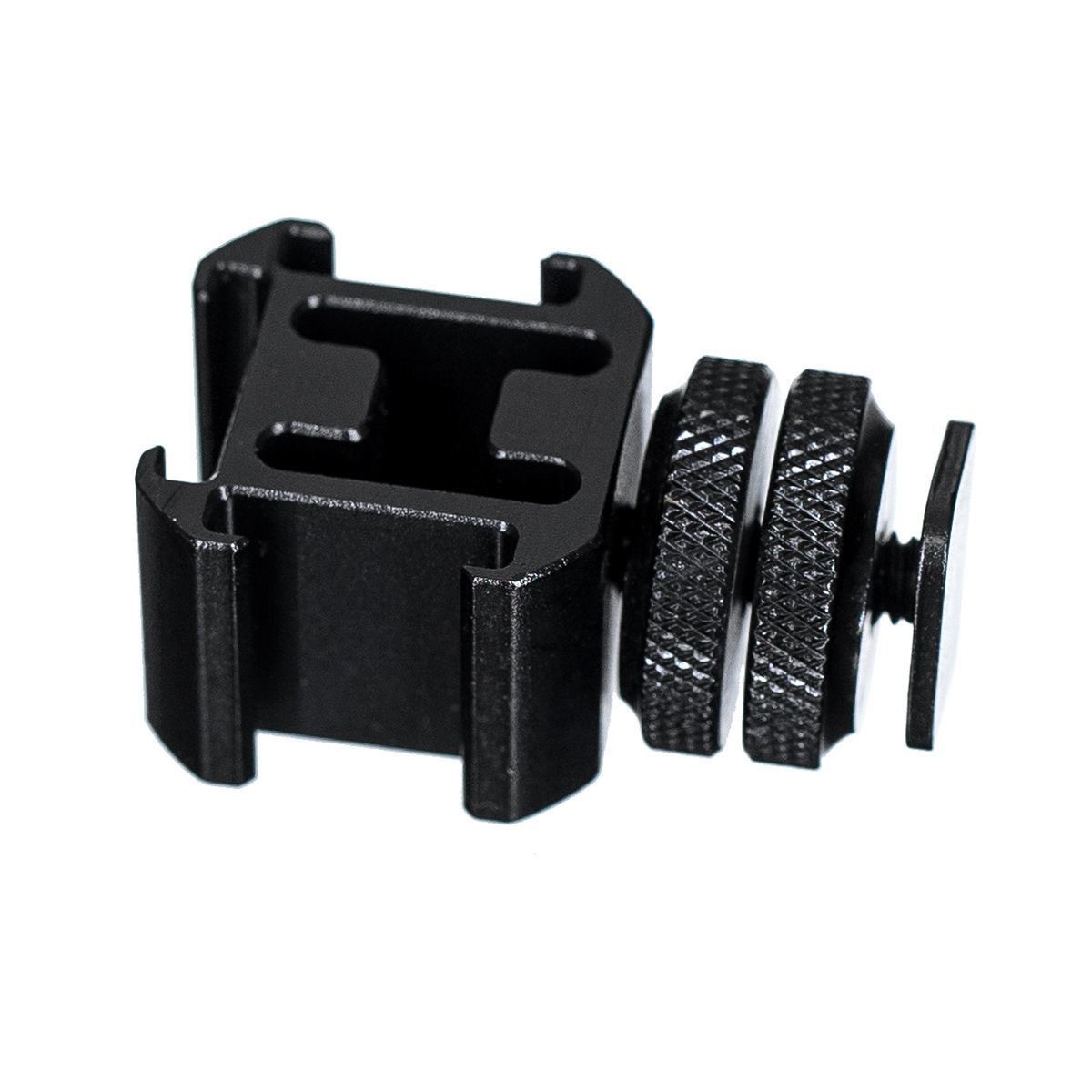 1/4 tornillo de doble capa one-drag base de zapata de tres cabezas Luz de relleno Monitor de micrófono soporte de zapata multifuncional