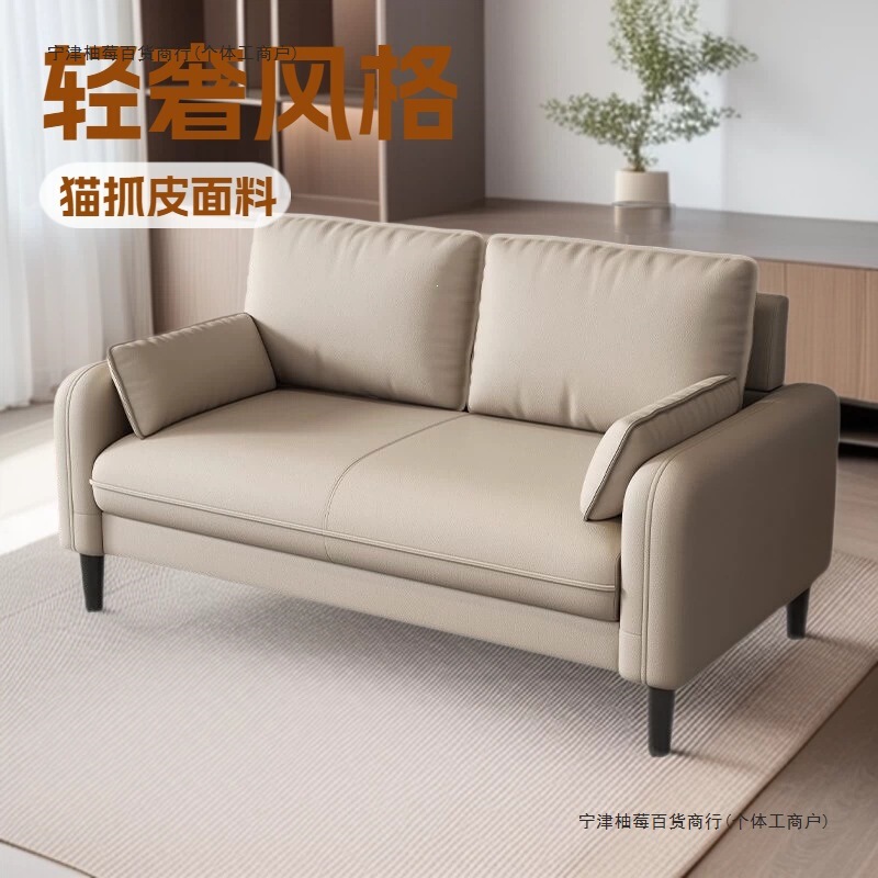 Small Apartment Sofa for Two or Three People, Light Luxury Rental Apartment, Rest Area, Reception, Clothing Store, Homestay, Cat-Scratch-Resistant Leather and Wood Small Apartment Sofa for Two or Three People, Light Luxury Rental Apartment, Rest Area, Reception, Clothing Store, Homestay, Cat-Scratch-Resistant Leather and Wood