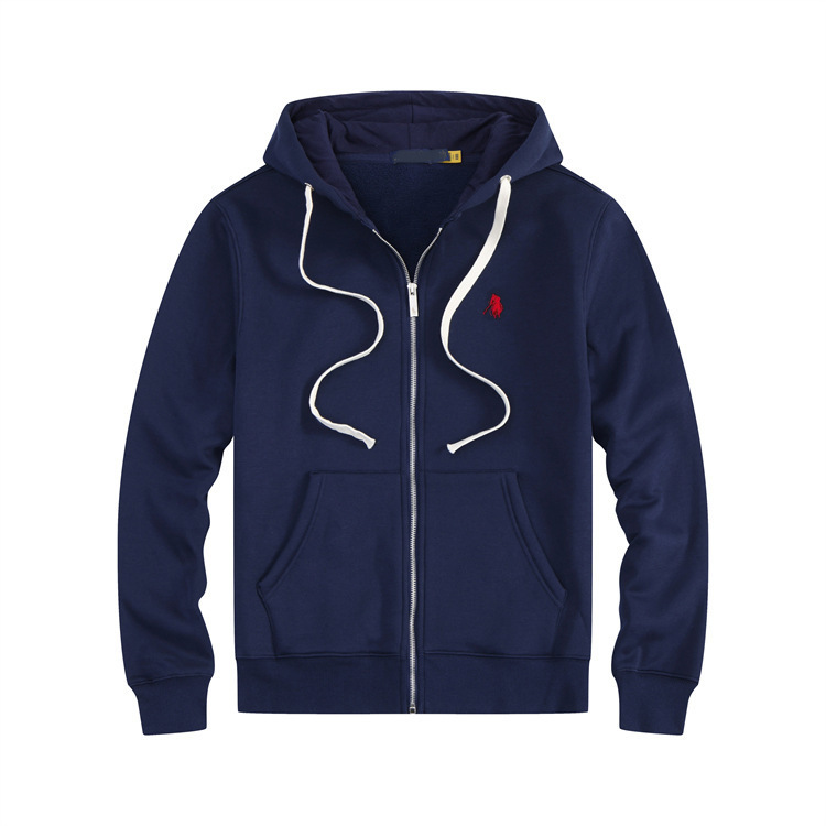 Foreign Trade RL New Winter Hooded Fashion Casual Fleece Sweatshirt for Young Men with Embroidered Pony Logo