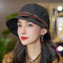 渔夫帽女2024新款夏季百搭遮阳帽遮脸防晒早春出游显脸小休闲帽子