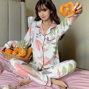 Autumn and Winter New Pajamas Women's Korean-style Loose plus size Live Cross-border Home Clothes suit Thailand Amazon AliExpress
