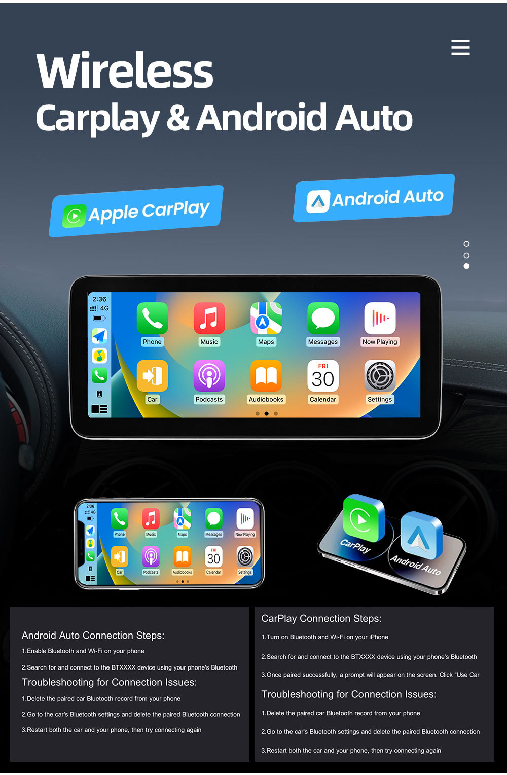 Car-Mounted Central Control Large-Screen Navigation Carplay Player Suitable for Mercedes-Benz B-Class W242 W246