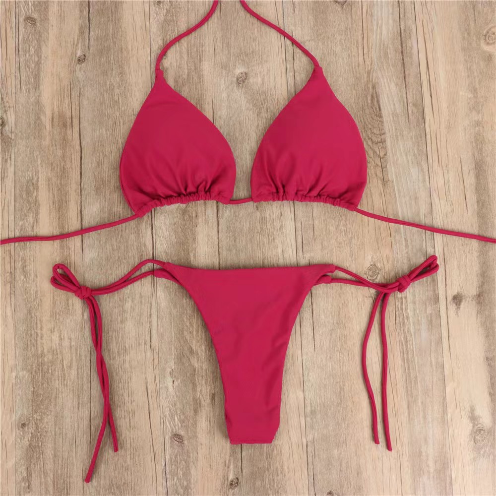 Femmes Couleur Unie Ensemble 2 Pièces Bikinis display picture 5