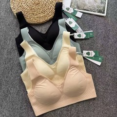 2071#M-2XL固定杯套头乳胶杯舒适内衣聚拢调整型文胸冰丝